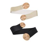 FDGGT Pack De 2 Ceintures Décoratives, Ceintures Simples Élées, Ceintures Élastiques, Ceintures Habillées, Ceintures Larges Pour Femmes