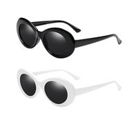 FDGGT Pack De 2 Lunettes À Monture Ronde, Lunettes De Mode, Accessoires De Lunettes Photo, Lunettes Rétro, Accessoires Vestimentaires