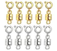 FDGGT Paquet De 10 Boucles Métalliques Magnétiques, Accessoires De Bijoux DIY, Boucles De Connexion De Bijoux, Accessoires De Bijoux, Adaptés Aux Bracelets, Colliers, Bracelets De Cheville