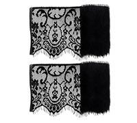 FDGGT Tissu En Dentelle Noir 2 Pièces, Tissu De Décoration De Vêtements, Matériel De Couture De Bricolage, Dentelle Gothique