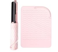 FDHBDF 1 tapis de protection contre la chaleur en silicone, tapis spécial pour bigoudis, fer à lisser, fer à repasser et autres outils de coiffure chauds, 22 cm x 16 cm, rose