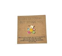 FDHBDF Cartes de vœux avec ours porte-bonheur, cartes de vœux Pocket Hugs, Life is Tough But So are You, cadeaux d'amitié, inspirants, garçons et filles, pour l'obtention d'un diplôme, un anniversaire