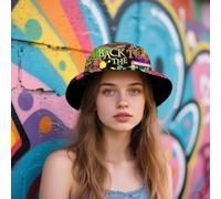 FDHBDF Chapeau de pêcheur rétro des années 90, style hip-hop rock and roll, hip-hop, irisé coloré hommes et femmes, convient pour la pêche ombre fête, coloré, taille unique