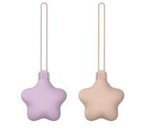 FDHBDF Lot de 2 boîtes à tétine en silicone sans BPA en forme d'étoile - Accessoires pour bébé (rose, violet clair)