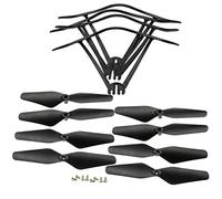 FDhRyTF Kit de pièces de Rechange Compatible avec Drone Pliable LS11, Cadre de Protection d'hélices Compatible avec Les Bras Pliables HJ28, Engrenages de Moteur(TYPE0 Guards Blades)