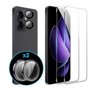 FDHYFGDY 2+2 Pièces Film de Protection pour Oppo Reno 13 F/FS 5G/4G Verre Trempé, Protection de l'appareil Photo et Film de Protection du Verre, Dureté 9H, Protecteur d'écran HD