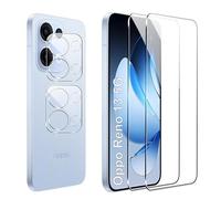 FDHYFGDY 2+2 Pièces Film pour Oppo Reno 13 5G Verre Trempé, Protection de l'appareil Photo et Film de Protection du Verre, Dureté 9H, Protecteur d'écran HD