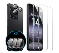 FDHYFGDY 2+2 Pièces Film pour Xiaomi Redmi Note 14 4G Verre Trempé, Protection de l'appareil Photo et Film de Protection du Verre, Dureté 9H, Protecteur d'écran HD