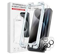 FDHYFGDY 2+2 pièces pour iPhone 16 Pro Max verre trempé, 2 pièces de film de protection + 2 pièces de film de protection d'appareil photo, [Pas de poussière, pas de bulles]