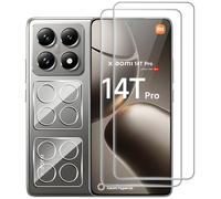 FDHYFGDY 2+2 pièces Verre Trempé pour Xiaomi 14T Pro, 2 pièces Film de Protection en Verre Trempé + 2 pièces Caméra Protection, HD Film de Protection écran en Verre de dureté 9H