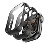 FDHYFGDY 2 pièces Coque pour Apple Watch Series 10 42mm, Housse de Protection PC Polyvalente avec Protecteur d'écran, Film de Protection Compatible avec Apple Watch Series 10 42mm- Noir