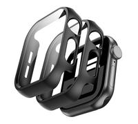 FDHYFGDY 2 pièces Coque pour Apple Watch Series 10 46mm, Housse de Protection PC Polyvalente avec Protecteur d'écran, Film de Protection Compatible avec Apple Watch 10 46mm- Noir