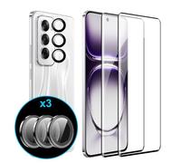 FDHYFGDY 2 Pièces pour Oppo Reno 12 Film de Protection pour Verre Trempé, 3 Pièces de Film de Verre pour Appareil Photo, Dureté 9H, Protecteur d'écran Anti-Rayures et sans Bulles