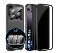 FDHYFGDY 2 Pièces Verre Trempé Anti-Espion pour iPhone 17 Pro Max et 1 Pièces Protection Caméra Arrière - Kit Outil d'Installation Facile -Angle de Confidentialité 28 Degrés Amélioré
