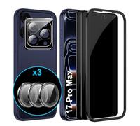 FDHYFGDY 2 Pièces Verre Trempé Anti-Espion pour iPhone 17 Pro Max et 1 Pièces Protection Caméra Arrière - Kit Outil d'Installation Facile -Angle de Confidentialité 28 Degrés Amélioré