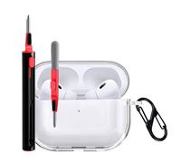 FDHYFGDY Coque pour AirPods Pro 3,Coque de Protection en Silicone Compatible avec AirPods Pro 3, Antichoc, Ultra-Mince, Protection Intégrale, avec Tige de Nettoyage et Mousqueton - Transparent