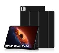 FDHYFGDY Coque pour Honor Magic Pad 4 12,3", Nouvel étui en Cuir PU Triple pli avec Fonction Veille/réveil Automatique, Noir