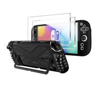 FDHYFGDY Coque pour Nintendo Switch 2 avec 2X Film de Protection, Dalmage de Choc et Couverture Protectrice Résistante aux Rayures Étui (Noir)