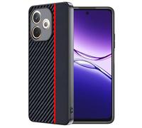 FDHYFGDY Coque pour Oppo A5 Pro 4G/5G Coque de Protection, Étanche et Résistante aux Chocs, Rugged Armor Case, Fibre de Carbone Case -Rouge Noir