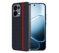 FDHYFGDY Coque pour Oppo A6 Pro 5G/4G Coque de Protection, Étanche et Résistante aux Chocs, Rugged Armor Case, Fibre de Carbone Case - Rouge Noir