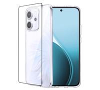 FDHYFGDY Coque pour Oppo Reno 14 +1x Film de Protection, Anti-jaunissement, Antichoc et Résistant aux Rayures, CEtui Ultra-Mince en TPU Souple pour Oppo Reno 14