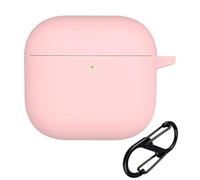 FDHYFGDY Coque Silicone Compatible avec AirPods 4 2024 avec Mousqueton, Coque Fine et Douce, résistante aux Chocs, Coque de Protection pour AirPods 4ème génération 2024-Rose