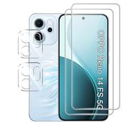FDHYFGDY Protecteur d'écran pour Oppo Reno 14F/14 FS (4G/5G) Verre Trempé,【2+2】 Protection de l'appareil Photo et Film de Protection du Verre,Dureté 9H, Anti-Rayures