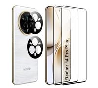 FDHYFGDY Protecteur d'écran pour Realme 14 Pro Plus Verre Trempé,【2+2】 Protection de l'appareil Photo et Film de Protection du Verre,Dureté 9H, Anti-Rayures