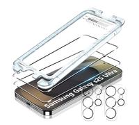 FDHYFGDY Protection D'écran pour Samsung Galaxy S25 Ultra Verre trempé, 2 pièces Film de Protection + 2 pièces Film d'appareil Photo, [Pas de poussière, Pas de Bulles]
