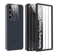 FDHYFGDY Protection ecran pour Samsumg Galaxy S25 FE Verre Trempé,【2+2】 Protection de l'appareil Photo et Film de Protection du Verre,avec Positionneur,Dureté 9H, Anti-Rayures