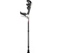 FDI Ergodynamic Paire de béquilles réglables en hauteur avec amortissement et poignée souple, ultra légères en aluminium, noir, taille L