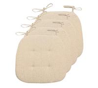 FDISDIFH Coussin De SièGe en Forme De U 2/4/6/8 Packs, Galette De Chaise De Cuisine avec Attaches, Coussin De Chaise Double Face AntidéRapant,Beige,4 Packs