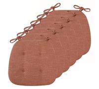 FDISDIFH Coussin De SièGe en Forme De U 2/4/6/8 Packs, Galette De Chaise De Cuisine avec Attaches, Coussin De Chaise Double Face AntidéRapant,Orange,6 Packs