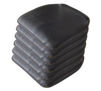 FDISDIFH Galette De Chaise Simili Cuir, Coussins De Chaise De Salle à Manger AntidéRapant 40x43cm, Coussin De SièGe De Chaise à De Cuisine ImperméAble(Size:6pcs,Color:Black)