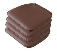 FDISDIFH Galette De Chaise Simili Cuir, Coussins De Chaise De Salle à Manger AntidéRapant 40x43cm, Coussin De SièGe De Chaise à De Cuisine ImperméAble(Size:4pcs,Color:Brun)
