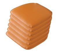 FDISDIFH Galette De Chaise Simili Cuir, Coussins De Chaise De Salle à Manger AntidéRapant 40x43cm, Coussin De SièGe De Chaise à De Cuisine ImperméAble(Size:6pcs,Color:Orange)