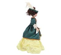 Fdit 1/12 Dame Victorienne, Robe Verte élégante, Poupée en Porcelaine pour Décoration de Maison de Poupée, Céramique + Tissu, 6,6 X 2,2 Pouces, Salon
