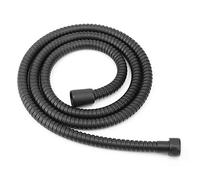 Fdit 1.5m Tout métal Tuyau de Douche Noir Mat en Acier Inoxydable Haute Pression Tuyau Flexible Accessoire de Salle de Bain Chrome Extra Commercial Grade Acier Inoxydable pour Tenue à la Main