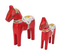 Fdit 1 Paire de Cheval Dala Suédois en Bois, Figurine de Cheval Dala en Bois Suédois Peinte à la Main Traditionnelle pour la Décoration de la Vie à la Maison
