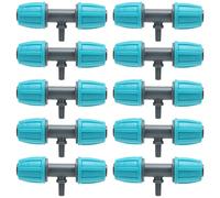 Fdit 10 Pcs 16 Mm à 4/7 Raccords en T Barbelé D'irrigation Goutte à Goutte Connecteurs Barbelés Tés D'irrigation Goutte à Goutte pour Connecteurs de Tuyau d'eau, Systèmes de Goutte à Goutte de Jardin