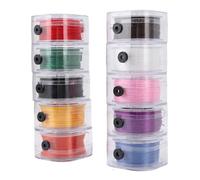 Fdit 10 Pcs Cordon Élastique Perles Cordon Fabrication de Bijoux Bracelet Extensible Chaîne 0,8 Mm 100 M avec Boîte Organisateur pour Bracelets Colliers Perles Artisanat