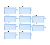 Fdit 10 PCS Sacs de Pochette à Fermeture Éclair en Maille, Pochette à Fermeture Éclair en Nylon Translucide avec Boucle de Corde, Sacs D'organisation de Documents en Maille pour Le