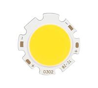Fdit 10 Pièces Puce LED COB Ronde 3 W Haute Puissance, 9 11 V DC Lampe Ampoule à Plaque en Aluminium, 300 330LM Blanc Chaud Blanc Naturel Blanc Froid Options pour les Projets (Lumière chaude 3000K)