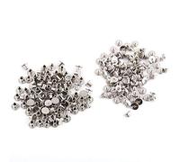 Fdit 100 Pcs en Cuir Rivets M5 * 6mm Argent Fer Bricolage Reliure Chicago Vis Ronde Goujons Rapides pour Cuir Photo Album Artisanat Réparations Décoration