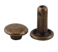 Fdit 100Pcs Bulk Double Rivets 6x8mm pour Le Cuir, Bricolage Artisanat, Sac, Réparation Chaussures, Pet Collar