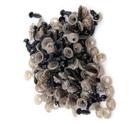 Fdit 100pcs Durable 6/9/10/12 Mm Eyes de sécurité en Plastique Noir (12 mm)