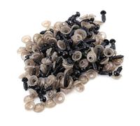 Fdit 100pcs Durable 6/9/10/12 Mm Eyes de sécurité en Plastique Noir (8 millimètres)