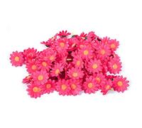 Fdit 100pcs Fleur de Gerbera Artificielle Fleurs de Marguerite Artificielle têtes pour Mariage de fête et Artisanat Bricolage(Rose Rouge)