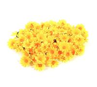 Fdit 100pcs Fleur de Gerbera Artificielle Fleurs de Marguerite Artificielle têtes pour Mariage de fête et Artisanat Bricolage(Jaune)