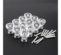 Fdit 12 Boutons D'armoire en Cristal Scintillant, Poignées de Tiroir en ABS Acrylique avec Conception à Port Unique, pour Tiroir de Porte D'armoire